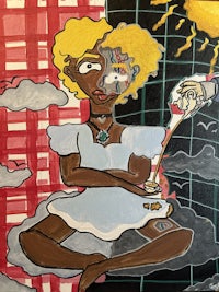 a painting of a woman with a knife in her hand